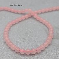 Image 1 of Natural Rose Quartz Beads 4mm, 6mm, 10mm Round Gemstone Beads 15 Inch Strand