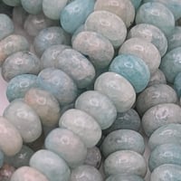 Image 1 of Natural Amazonite Rondelle Beads – 4x2mm Gemstone Bead Strand, Calming Blue Green Pebble Tones