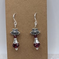 Image 2 of Gypsy Rose Crystal Drops - Red Swarovski Crystal Dangle Earrings