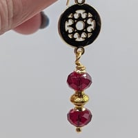 Image 2 of Arabian Nightfall Earrings • Swarovski Ruby Crystal Earrings