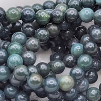 Image 2 of Round Moss Agate Beads – Natural Green Gemstone Strand 6mm