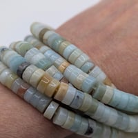 Image 3 of Natural Amazonite Heishi Beads Strands 15.35" strand