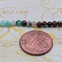 Image 3 of Natural Chalcedony Beads – 3–3.5mm Faceted Round Gemstone Beads – Mixed Earthy Tones