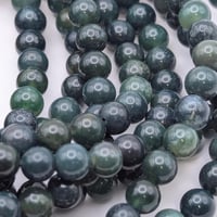 Image 3 of Round Moss Agate Beads – Natural Green Gemstone Strand 6mm