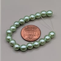 Image 1 of Mint Ice Cream Pearls 6mm Round Bead 6mm