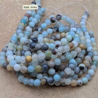 Image 4 of Natural Flower Amazonite Beads – Round Gemstone Jewelry Supplies