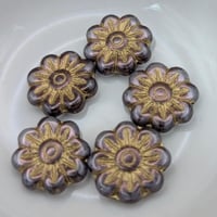 Image 1 of Daisy Czech Beads - 5, 18x18mm beads