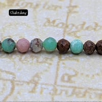 Image 4 of Natural Chalcedony Beads – 3–3.5mm Faceted Round Gemstone Beads – Mixed Earthy Tones
