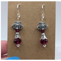 Image 4 of Gypsy Rose Crystal Drops - Red Swarovski Crystal Dangle Earrings