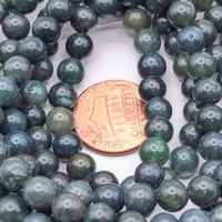 Image 4 of Round Moss Agate Beads – Natural Green Gemstone Strand 6mm