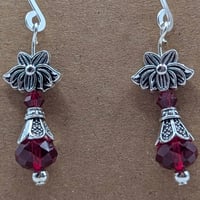 Image 5 of Gypsy Rose Crystal Drops - Red Swarovski Crystal Dangle Earrings
