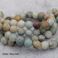 Image 5 of Natural Flower Amazonite Beads – Round Gemstone Jewelry Supplies