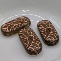 Image 2 of Topaz Rectangle with Copper Lining - Czech Glass