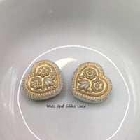 Image 1 of Heart and Flowers Czech Glass Beads 17*17mm