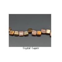 Image 5 of 6 mm 2-Hole Czech Glass Tile Beads — 7″ Strand (~30 Beads) – Multiple Color Finishes