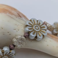 Image 5 of Czech Glass Floral Bead Strand – Metallic Flower & Leaf Accents (15cm)