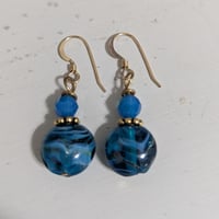 Image 2 of Ocean Whispers – Artisan Glass & Gold Earrings