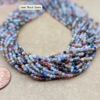 Image 7 of Faceted Mixed Gemstone Beads 2mm & 4mm – Natural Round Strand