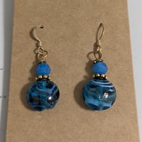 Image 3 of Ocean Whispers – Artisan Glass & Gold Earrings