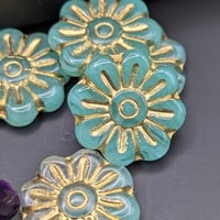Image 5 of Daisy Czech Beads - 5, 18x18mm beads