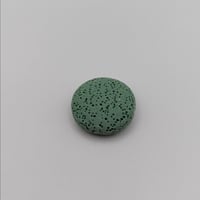 Image 9 of Sea Green Lava Rock Beads – Large Flat Round Focal Bead Strand, Dyed Natural