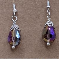 Image 2 of Amethyst Sparkly 1.5 in Earrings
