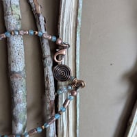 Image 3 of Handmade Blue & Copper Calcite Spiral Beaded Bracelet