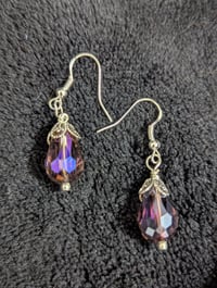 Image 3 of Amethyst Sparkly 1.5 in Earrings