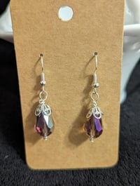 Image 4 of Amethyst Sparkly 1.5 in Earrings