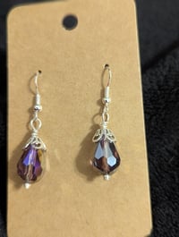 Image 5 of Amethyst Sparkly 1.5 in Earrings