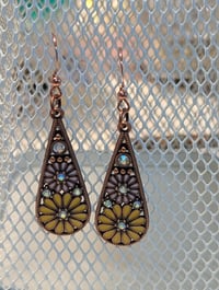 Image 7 of Bohemian Teardrop Flower Earrings
