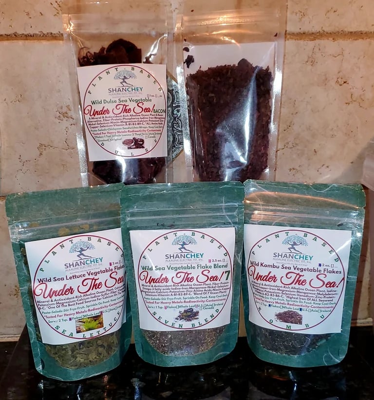 SEA VEGETABLES. Cold Water Chondrus Crispus Irish Sea Moss-Dulse-Sea Lettuce-Kombu-7 Blend-Agar-