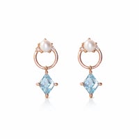 Image 1 of Blue Topaz Door Knocker Earring