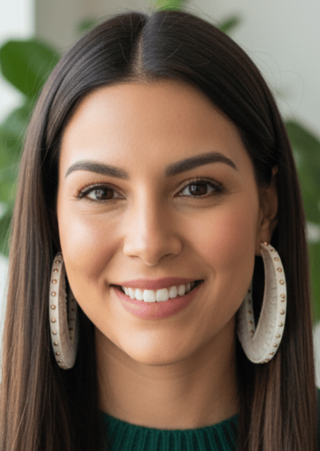 Image of Gold Studded Ivory Sweater Hoop Earrings