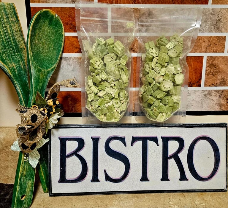 VEGETABLES. DEHYDRATED/DRIED. OKRA. PEPPERS.  