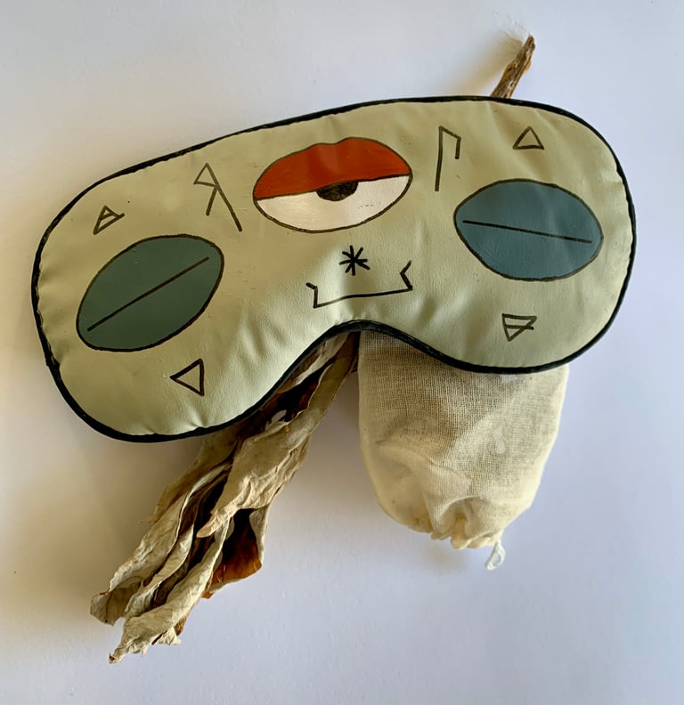 Dreamask GG hand painted and stuffed with MUGWORT