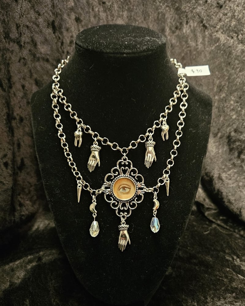 Image of Layered silver eye necklace