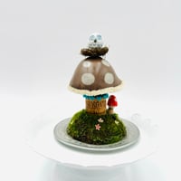 Image 1 of Throwback Work of Whimsy owl on mushroom figurine
