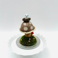 Image 3 of Throwback Work of Whimsy owl on mushroom figurine
