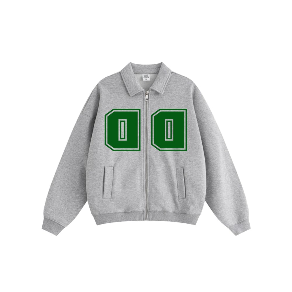 Image of Vintage Dubba Down  Zip-Up Sweatshirt  (Grey)