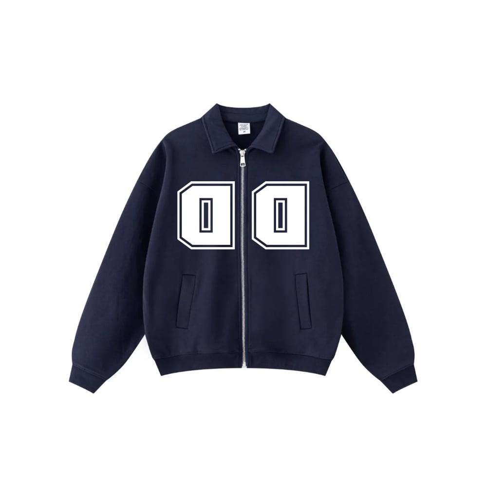 Image of Vintage Dubba Down  Zip-Up Sweatshirt  (Navy)