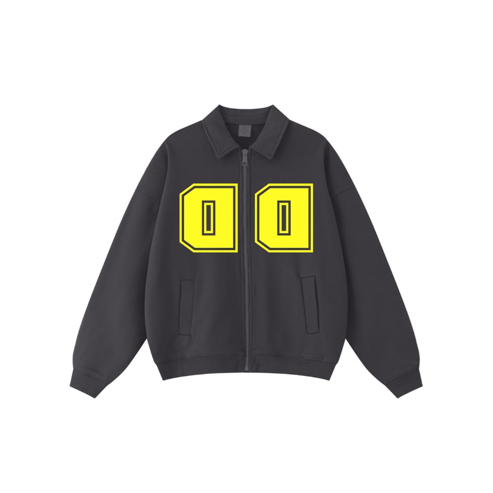 Image of Vintage Dubba Down  Zip-Up Sweatshirt  (Smoke Grey)