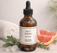 Sage & Grapefruit Crystal-Infused Bath Oil