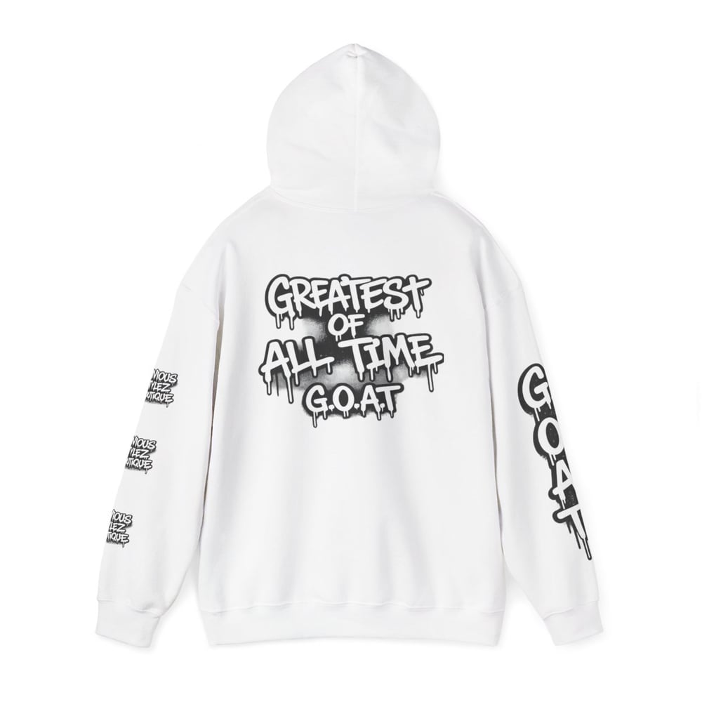 Image of Unisex GOAT Graffiti Hoodie — "I’m the Best 2 Ever Do It" Streetwear Pullover