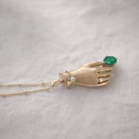 Image 3 of The Hand of Devotion-Emerald Necklace