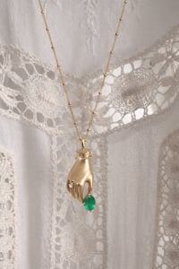 Image 4 of The Hand of Devotion-Emerald Necklace