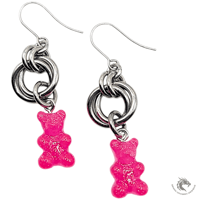 Image 1 of Pink gummy bear earrings