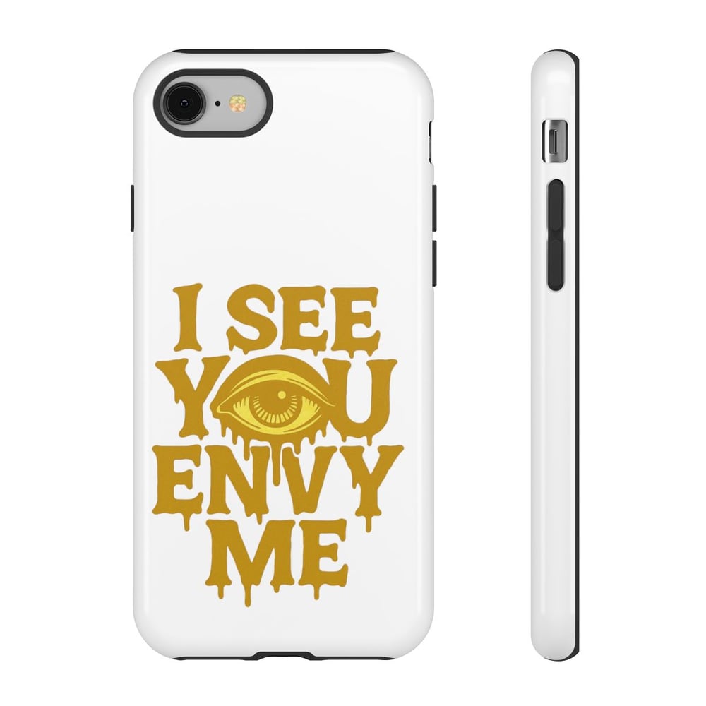 Image of I See You Envy Me Phone Case — Bold Gold Eye Graphic Protective Case