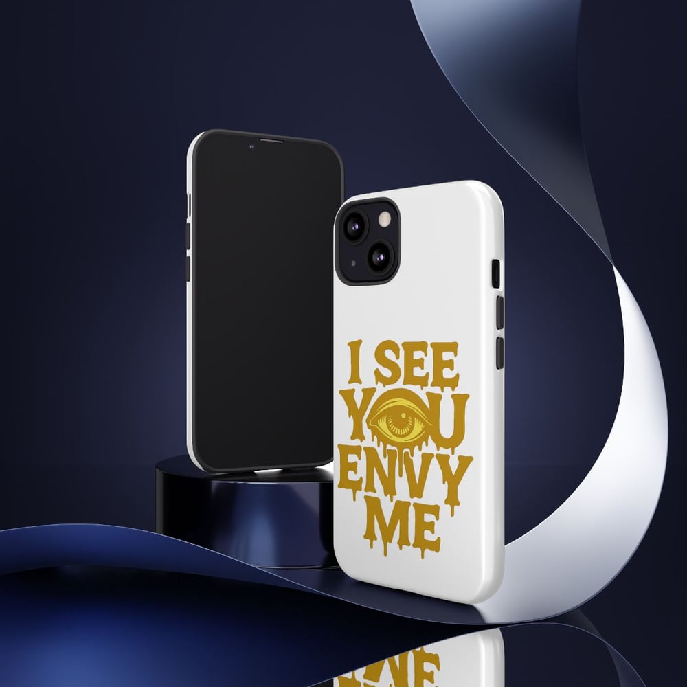 Image of I See You Envy Me Phone Case — Bold Gold Eye Graphic Protective Case