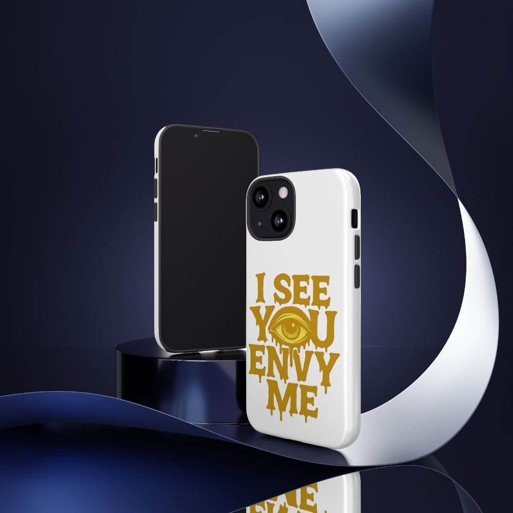 Image of I See You Envy Me Phone Case — Bold Gold Eye Graphic Protective Case